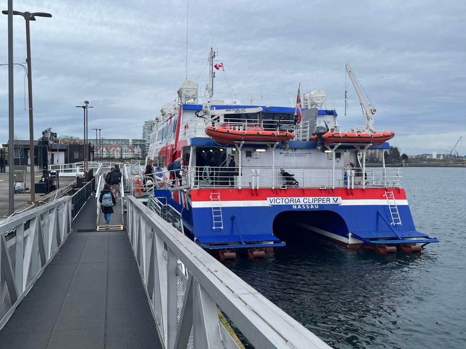 victoria clipper passenger ferry docked at a pier in Canada