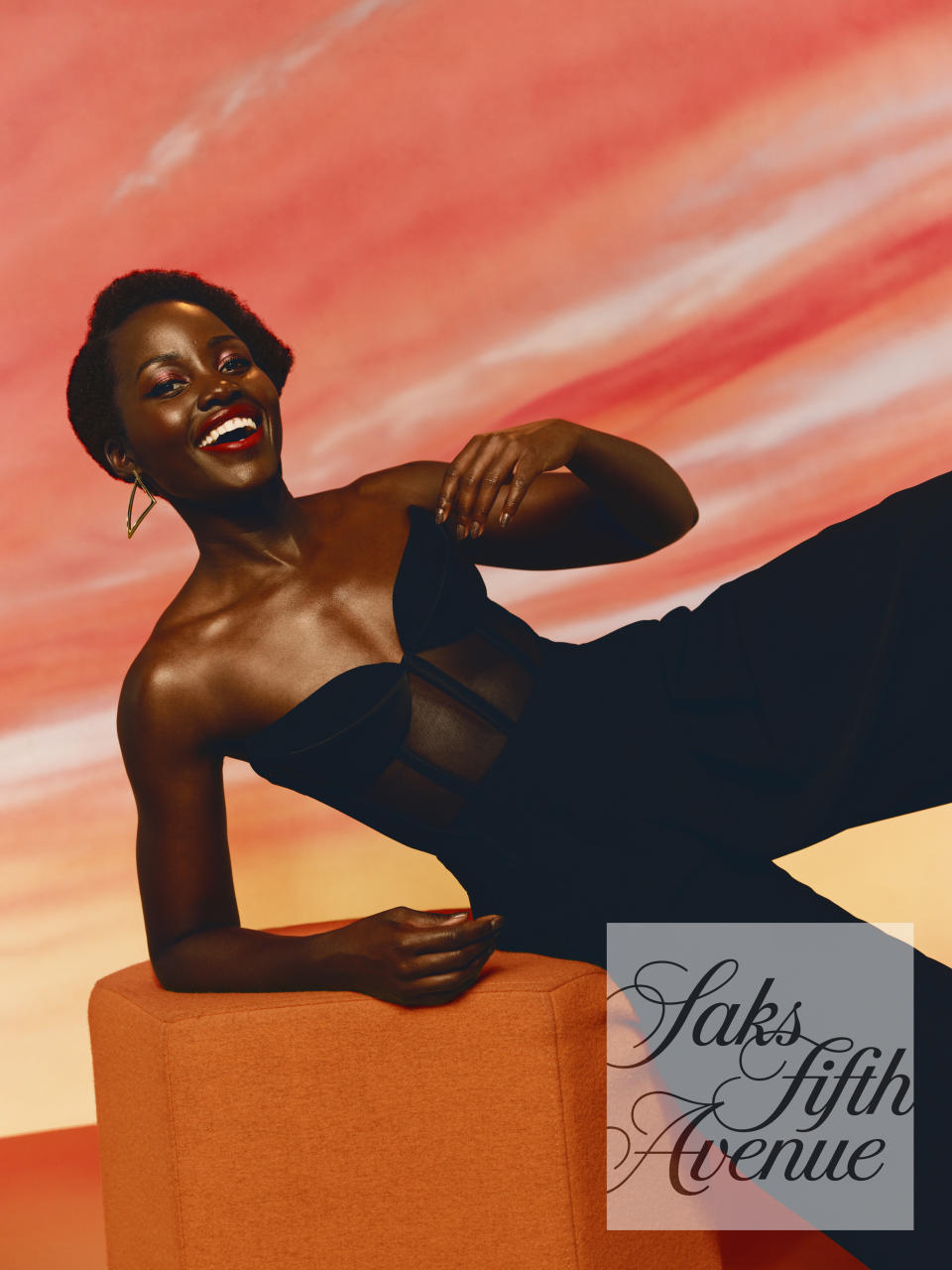 Saks features Lupita Nyong’o in Monot in the Saks campaign. - Credit: Joshua Kissi