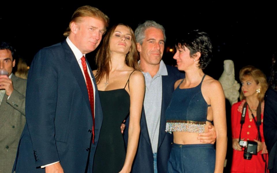 Donald Trump with his future wife Melania, Epstein and Maxwell in 2000 - GETTY IMAGES