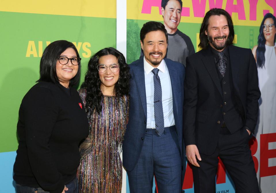 Director Nahnatchka Khan, Ali Wong, Randall Park and Keanu Reeves pose at the May 22 premiere of 