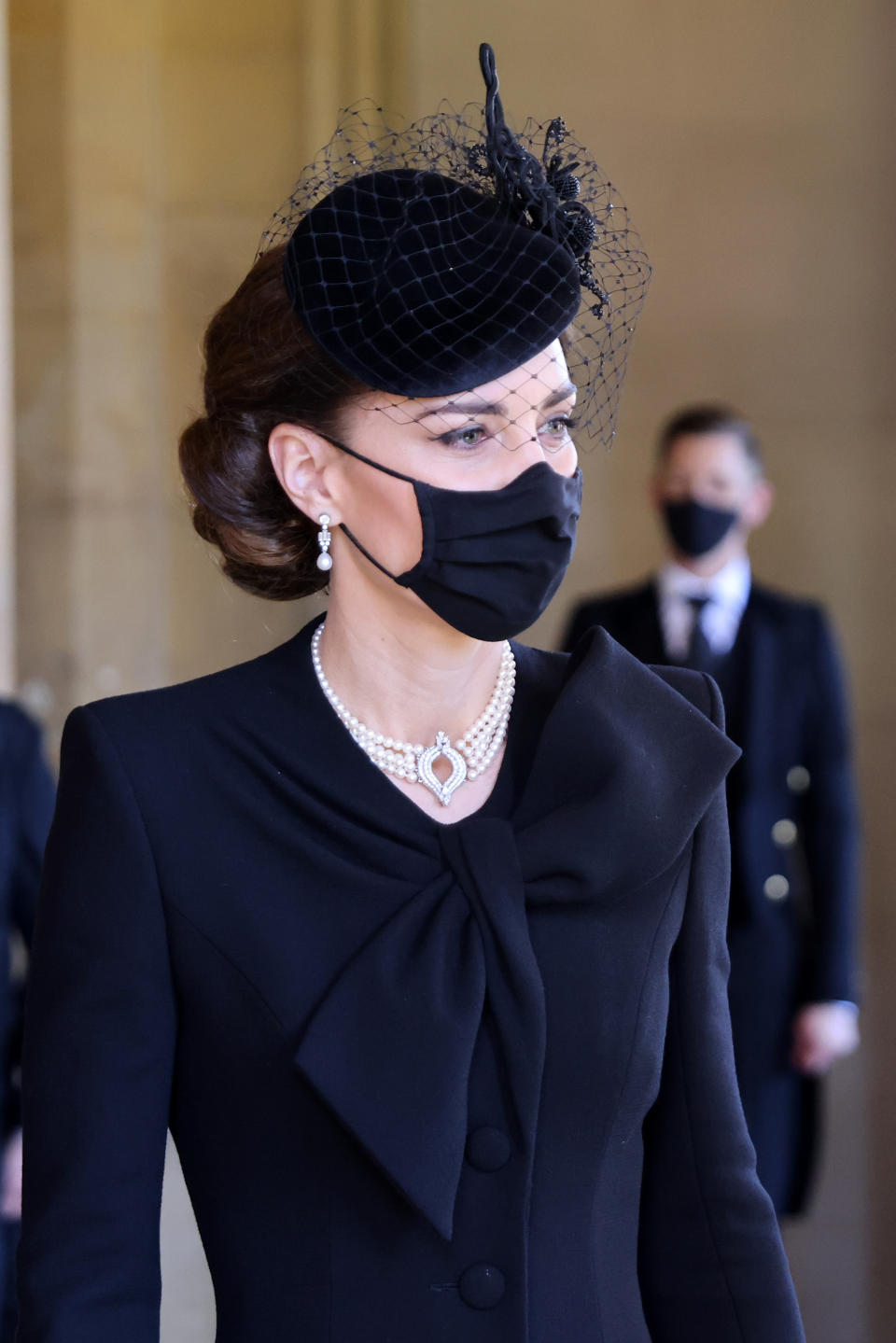 Catherine, Duchess of Cambridge during the funeral of Prince Philip