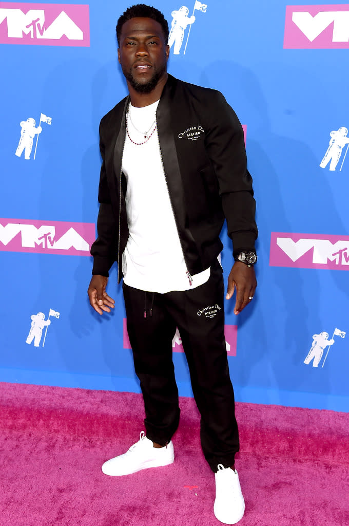 <p>Kevin Hart attends the 2018 MTV Video Music Awards at Radio City Music Hall on August 20, 2018 in New York City. (Photo: Jamie McCarthy/Getty Images) </p>