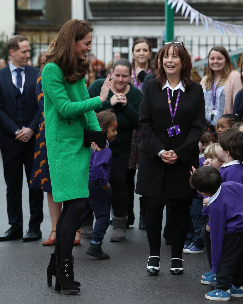 The Duchess of Cambridge met with parents, students and teachers while supporting her charity Place2Be for emotional wellbeing. Source: Getty