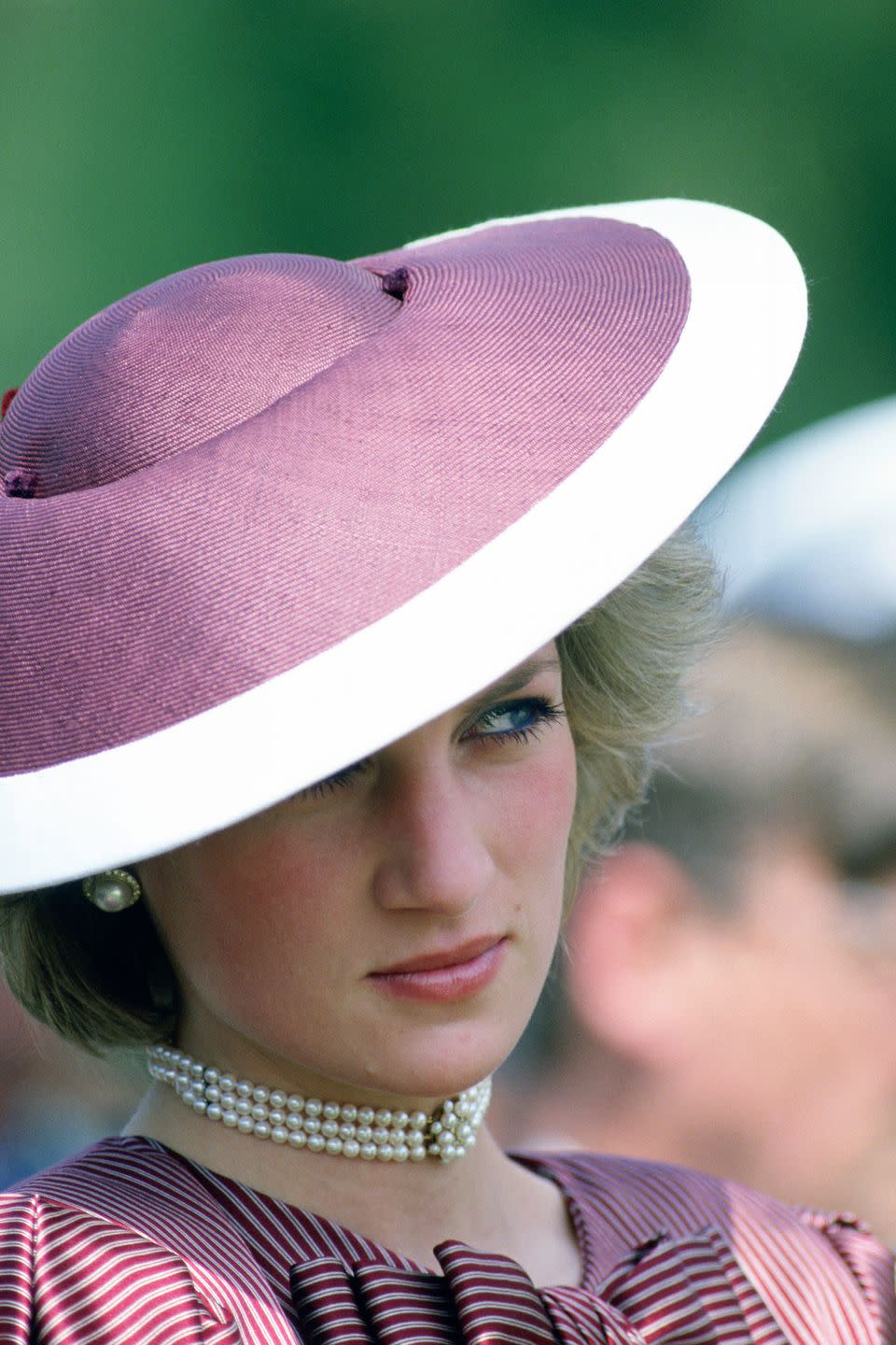 <p>Wearing a flying saucer style-hat by Frederick Fox while on a tour of Anzio, Italy.</p>