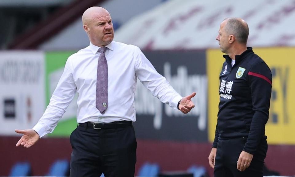 Sean Dyche on the touchline, where he is ‘briskly aggressive but largely polite’.