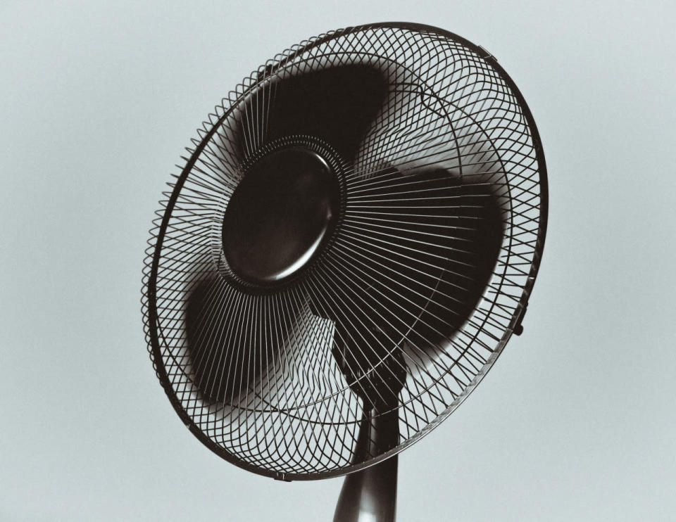 Make a do-it-yourself air conditioner by putting ice and some salt in a bowl, and have a fan blow over it