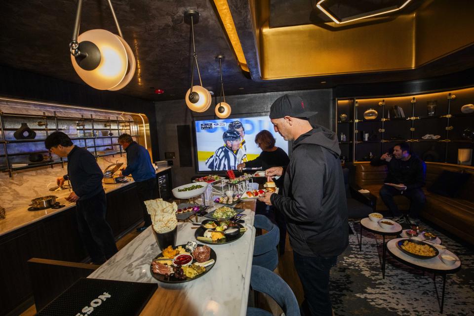 At Crypto.com Arena, Tunnel Suite members nosh on gourmet cuisine before a Kings game in March.