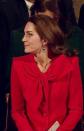 <p>The Duchess of Cambridge hosted the Together at Christmas community carol service days before Christmas 2021 and was spotted having a rare but sweet PDA moment with her husband, the Duke of Cambridge.</p><p>During the service, which took place on December 8 but aired on ITV on December 21, the couple were seen sitting side by side as they watched singer Ellie Goulding perform her hit single 'Your Song', which she sang at the royals' wedding 10 years ago at Buckingham Palace. It's believed the song was the pair's first dance as a married couple. </p><p>At one point in the song the couple were seen enjoying a loving look at each other, before the mother-of-three smiled at her husband and looked away while he continued to gaze adoringly at his wife.</p><p><a href="https://www.instagram.com/tv/CXtRRXVI5Lx/" rel="nofollow noopener" target="_blank" data-ylk="slk:See the original post on Instagram;elm:context_link;itc:0;sec:content-canvas" class="link ">See the original post on Instagram</a></p>