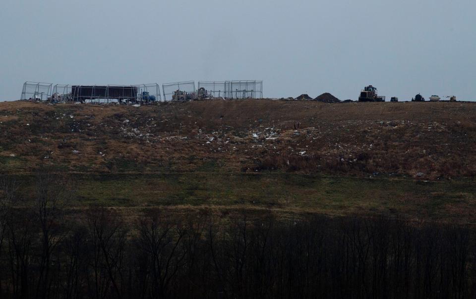 Laubscher Meadows Landfill – owned by Republic Services – as photographed from Mohr Road north of the facility Dec. 6, 2022. Republic will appear before The Board of Zoning Appeals to seek approval to amend its special use permit to accept “poultry waste” – including excrement – from farms and growers in 10 surrounding counties.