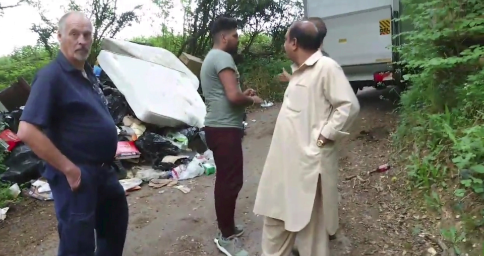 <em>The suspected fly-tippers were caught allegedly dumping rubbish down a country road (SWNS)</em>