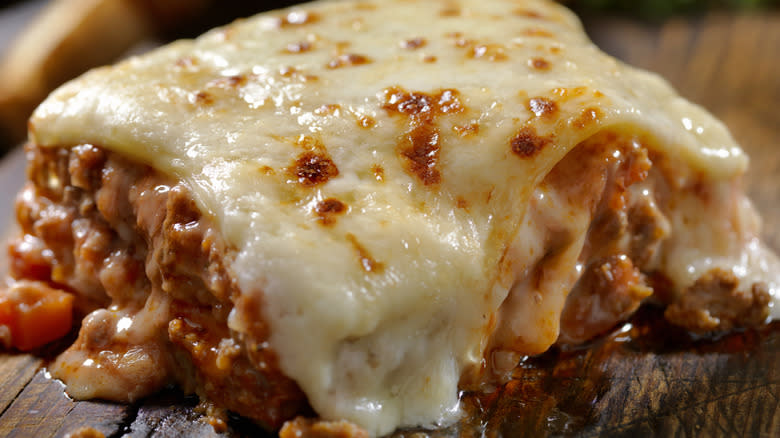 cheese lasagna close up