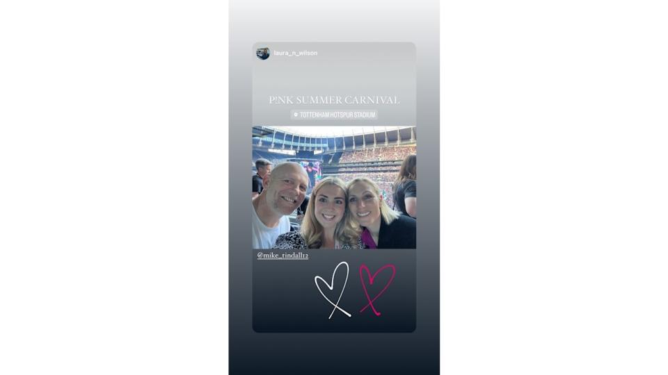 Mike Tindall and Zara Tindall take photo with fans at P!nk concert