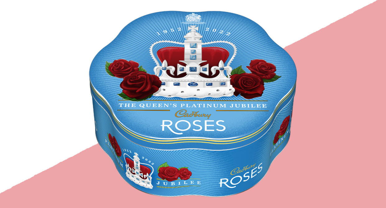 Cadbury has released a limited edition Roses tin for the Platinum Jubilee. (Cadbury)