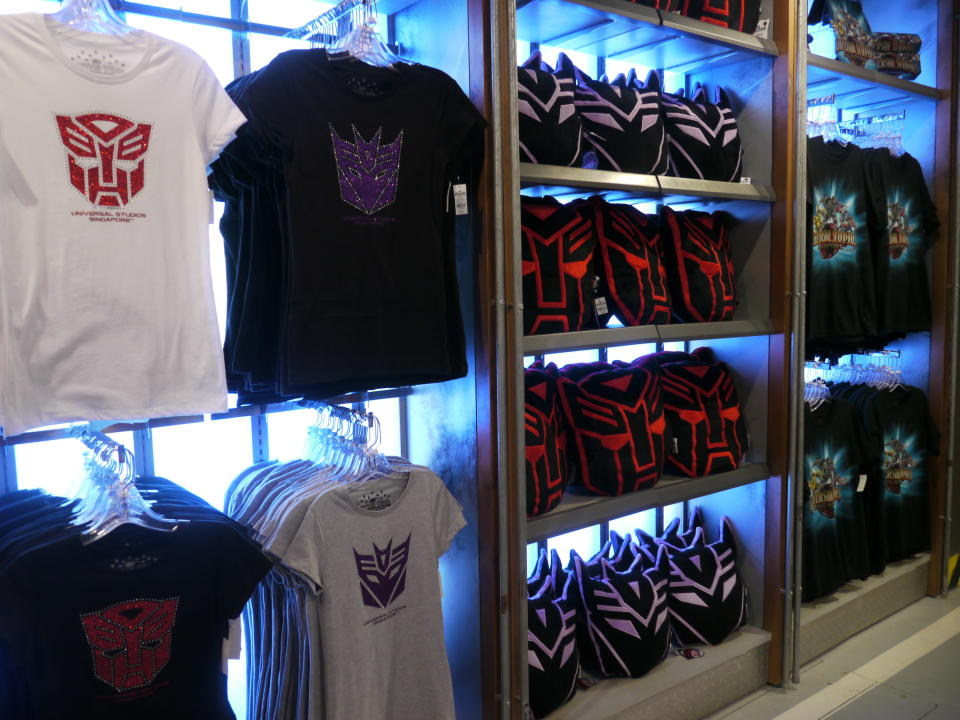 Transformers merchandise available at the Transformers Supply Vault. (Yahoo! photo/Fann Sim)