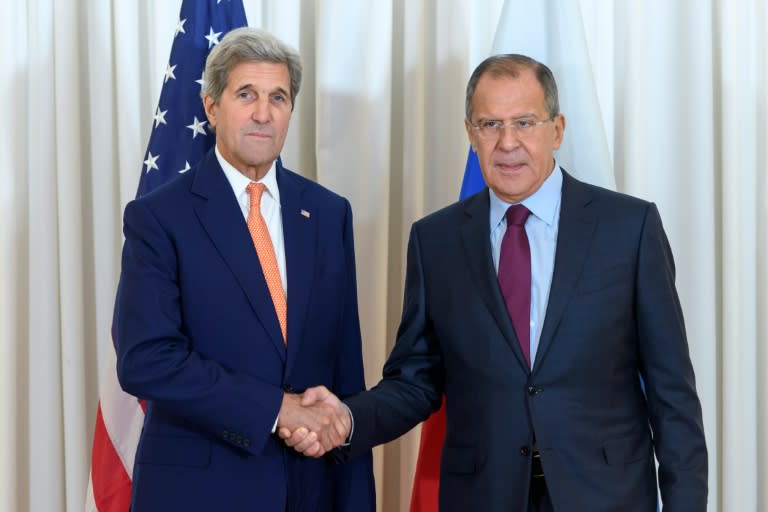 US Secretary of State John Kerry (L) and Russian Foreign Minister Sergei Lavrov are meeting for an expected push towards resuming peace talks for war-ravaged Syria