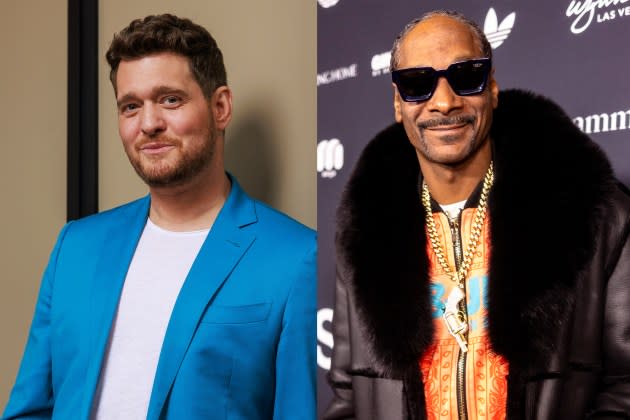 Snoop Dogg and Michael Bublé Join 'The Voice' Veteran Coaches Reba McEntire and Gwen Stefani  - Credit: Justin Lloyd/Newspix/Getty Images; Christopher Polk/Billboard/Getty Images