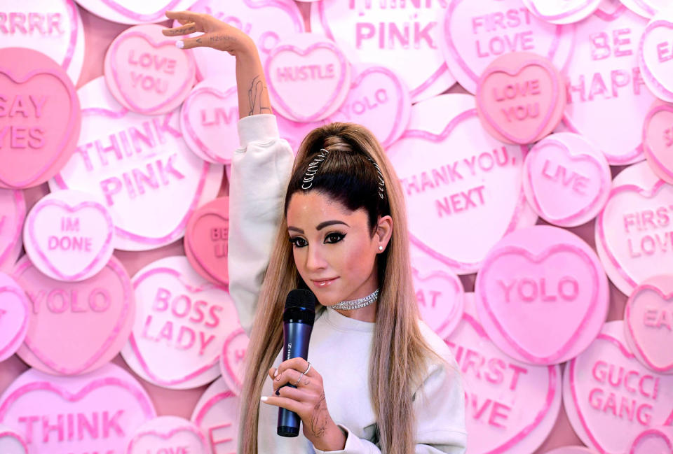 Odsłonięcie woskowego posągu Ariany Grande w Madame Tussauds w Londynie (Ian West/PA Images via Getty Images)