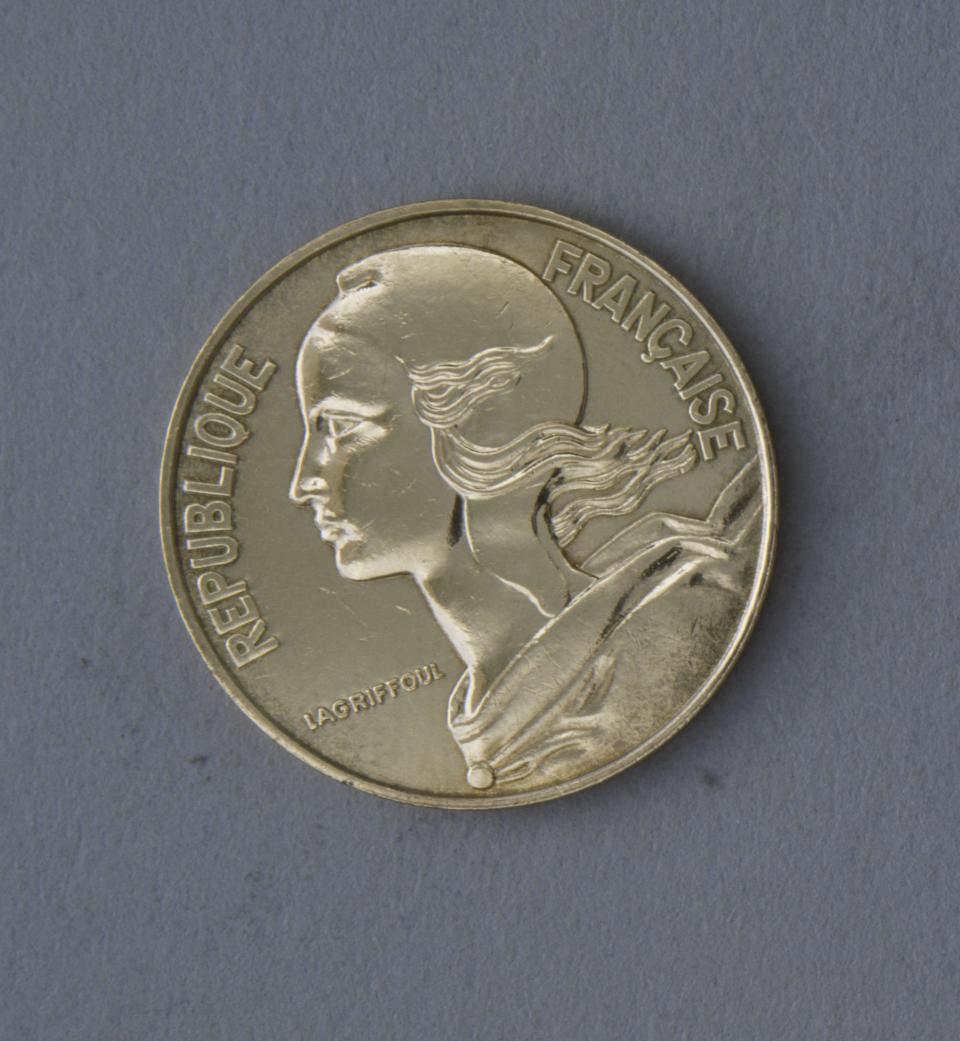 FRANCE - SEPTEMBER 29: 20 centimes, 1991, obverse, Marianne. France, 20th century. (Photo by DeAgostini/Getty Images)