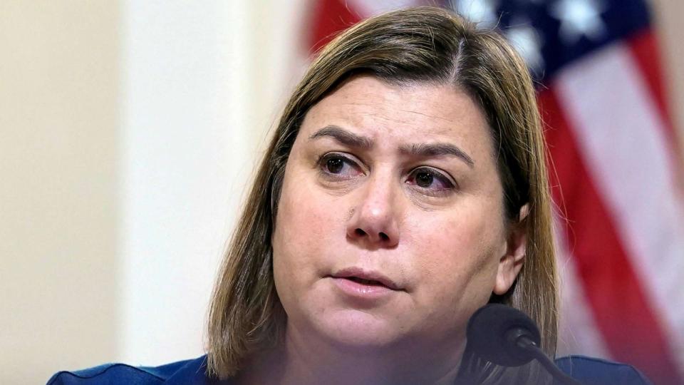 PHOTO: FILE - Rep. Elissa Slotkin asks a question during a House Homeland Security Committee hearing at the Capitol in Washington, Nov. 15, 2022. (Mariam Zuhaib/AP, FILE)