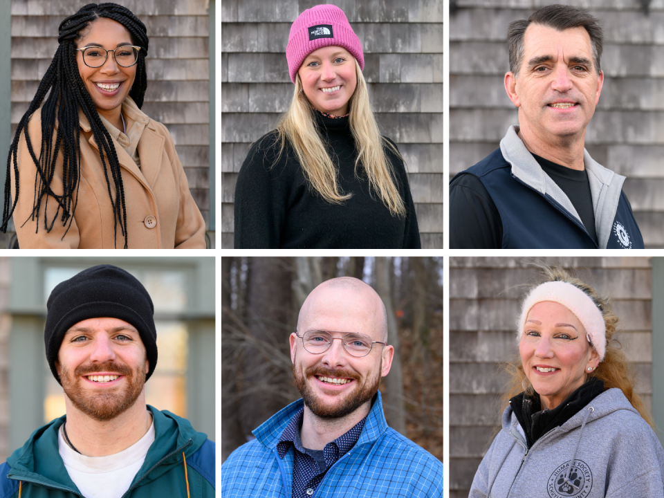 Top row from left to right are Joanna Kelley, Ashleigh Tucker Pollock, Ned Raynolds. Bottom row from left to right are Logan Sherwood, Emmett Soldati, Cynthia Mead Whitcomb.