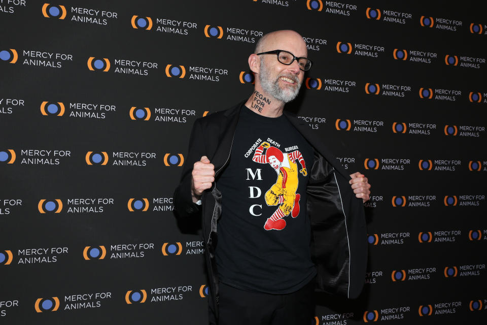 LOS ANGELES, CALIFORNIA - SEPTEMBER 14: Moby attends the Mercy For Animals 20th Anniversary Gala at The Shrine Auditorium on September 14, 2019 in Los Angeles, California. (Photo by Phillip Faraone/FilmMagic)