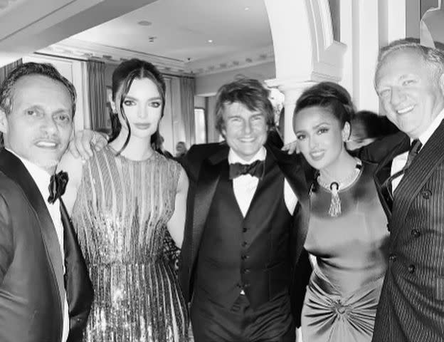 <p>Salma Hayek/Instagram</p> From Left: Marc Anthony, Nadia Ferreira, Tom Cruise, Salma Hayek and François-Henri Pinault