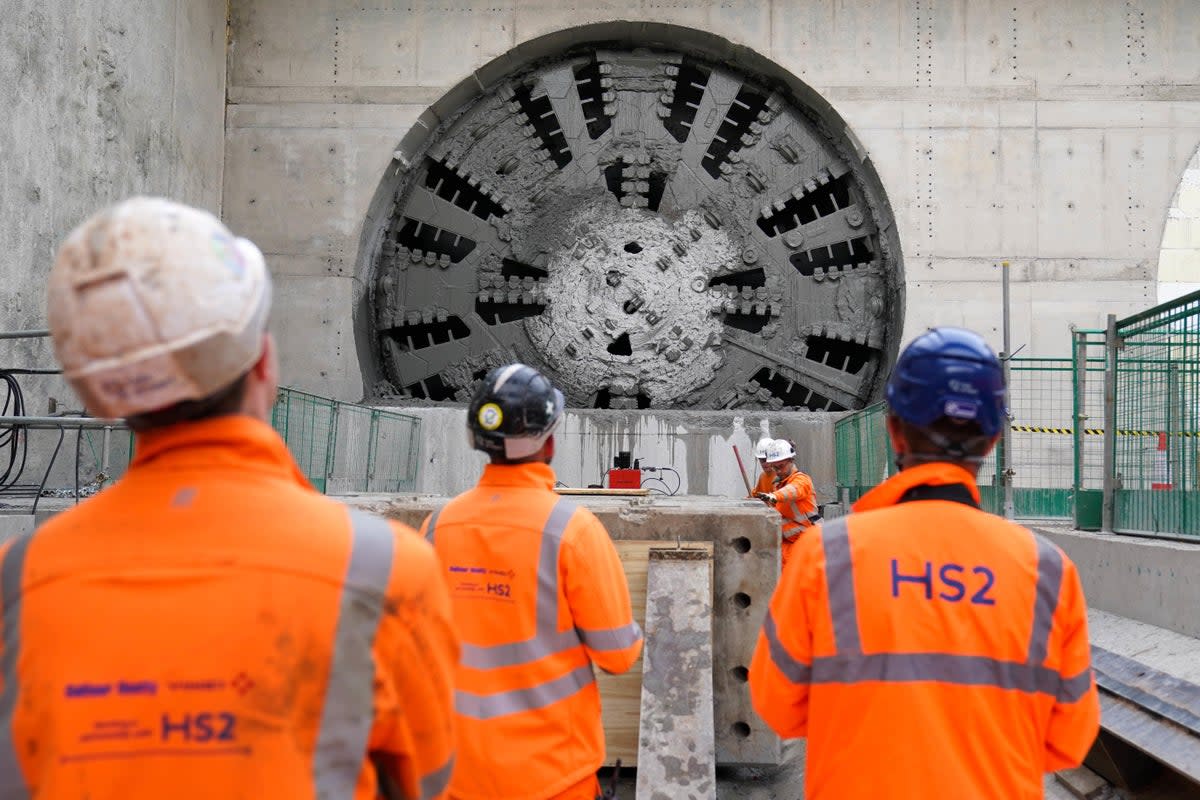 HS2 has come under consideration as the prime minister and chancellor look for cost savings (Jacob King/PA)