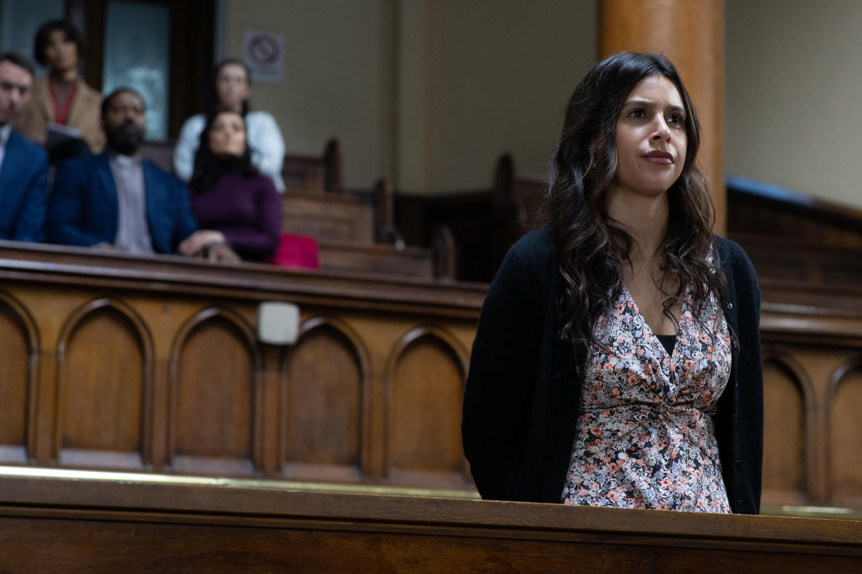 FROM ITV

STRICT EMBARGO
Print media - No Use Before Tuesday 5th April 2022
Online Media - No Use Before 0700hrs Tuesday 5th April 2022

Emmerdale - Ep 933738

Thursday 14th April 2022

Awaiting the verdict, the courtâ€™s consumed in agonising tensionâ€¦Pictured Meena Jutla [PAIGE SANDHU] 

Picture contact - David.crook@itv.com

Photographer - Mark Bruce

This photograph is (C) ITV Plc and can only be reproduced for editorial purposes directly in connection with the programme or event mentioned above, or ITV plc. Once made available by ITV plc Picture Desk, this photograph can be reproduced once only up until the transmission [TX] date and no reproduction fee will be charged. Any subsequent usage may incur a fee. This photograph must not be manipulated [excluding basic cropping] in a manner which alters the visual appearance of the person photographed deemed detrimental or inappropriate by ITV plc Picture Desk. This photograph must not be syndicated to any other company, publication or website, or permanently archived, without the express written permission of ITV Picture Desk. Full Terms and conditions are available on  www.itv.com/presscentre/itvpictures/terms