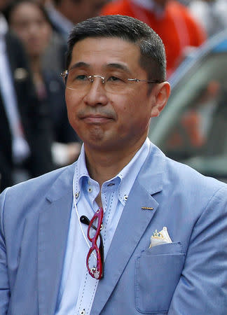 Nissan Motor Co CCO Hiroto Saikawa attends a parade to promote Tokyo Motor Show in Tokyo, Japan, October 24, 2015. REUTERS/Toru Hanai