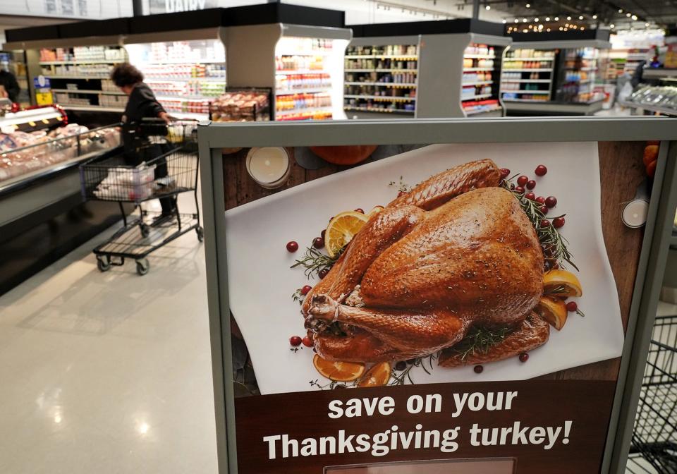 November 21, 2022; Westerville, Ohio; Although many stores will be closed this Thanksgiving, some major retailers, including Meijer, will be open. A Thanksgiving display at a Westerville Meijer at 100 Polaris Pkwy. Fred Squillante-The Columbus Dispatch