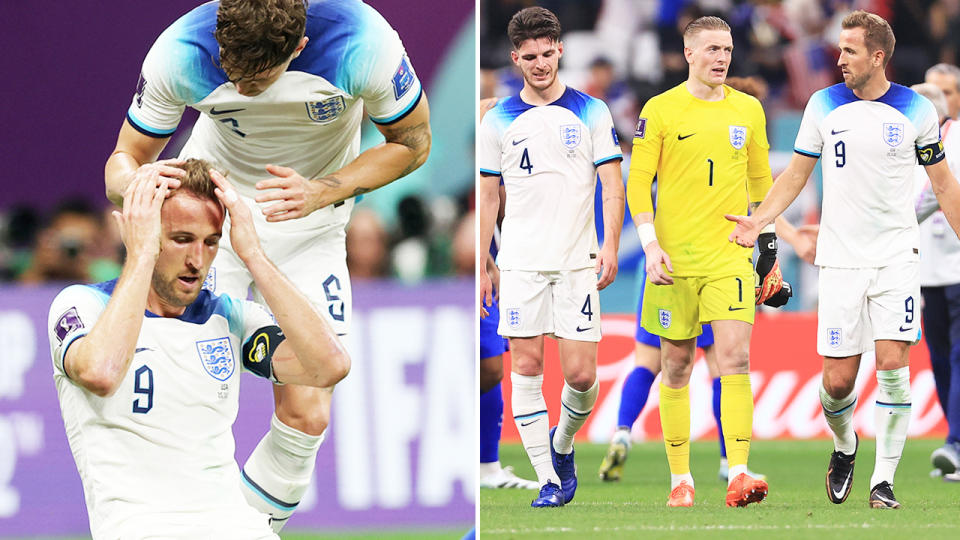 England, pictured here after being held to a 0-0 draw with the USA at the World Cup.