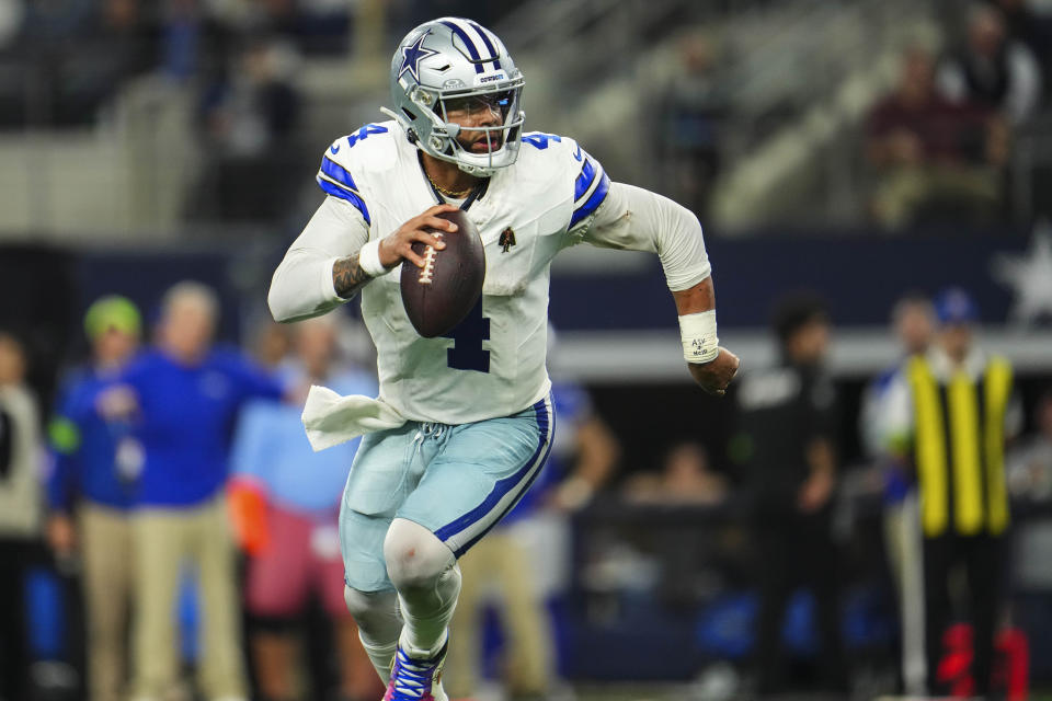 Dallas Cowboys quarterback Dak Prescott is putting together a good argument to be NFL MVP. (Photo by Cooper Neill/Getty Images)