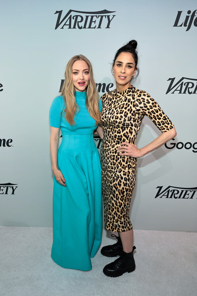 Amanda Seyfried and Sarah Silverman attend Variety’s 2022 Power Of Women: New York Event Presented By Lifetime at The Glasshouse on May 05, 2022 in New York City. - Credit: Getty Images for Variety