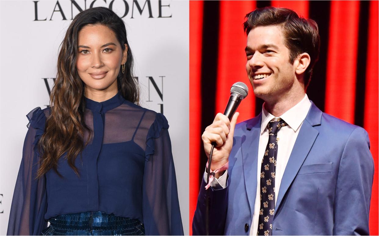 John Mulaney (right) confirmed he and Olivia Munn (left) are expecting a baby.