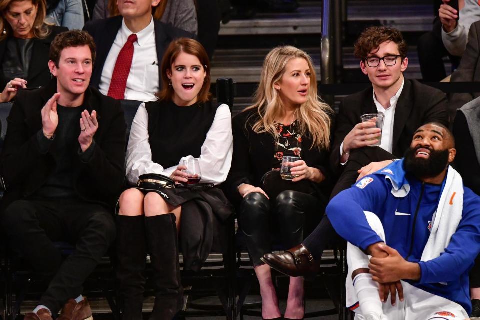 Jack Brooksbank, Princess Eugenie of York, Ellie Goulding and Caspar Jopling attend the Brooklyn Nets Vs New York Knicks game at Madison Square Garden on October 27, 2017 (Getty Images)
