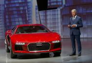 Audi CEO, Rupert Stadler presents the new "Audi Nanuk" at the Volkswagen group night at the Frankfurt motor show September 9, 2013. The world's biggest auto show is open to the public September 14 -22. REUTERS/Ralph Orlowski (GERMANY - Tags: BUSINESS TRANSPORT)