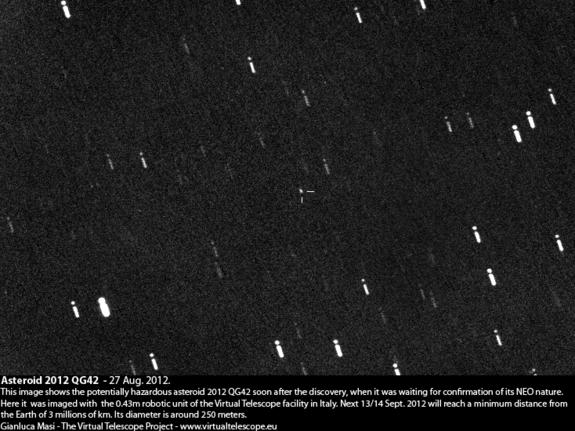 Asteroid 2012 QG42 soon after its discovery.