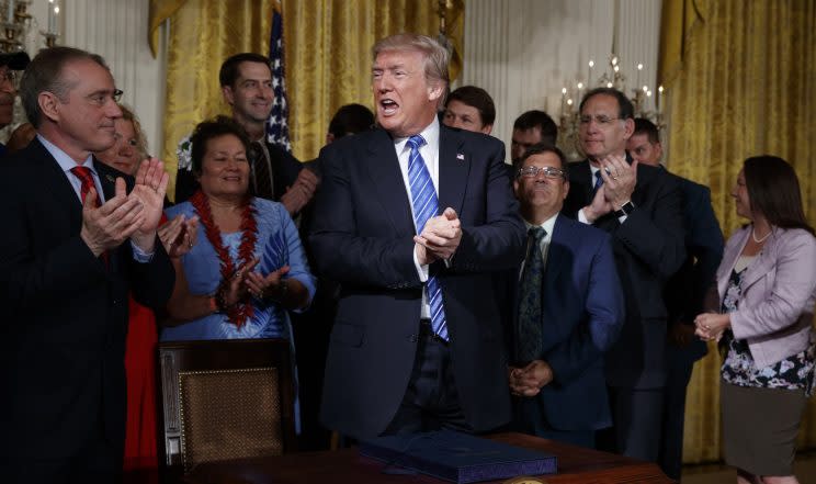 President Trump after signing the Department of Veterans Affairs Accountability and Whistleblower Protection Act of 2017