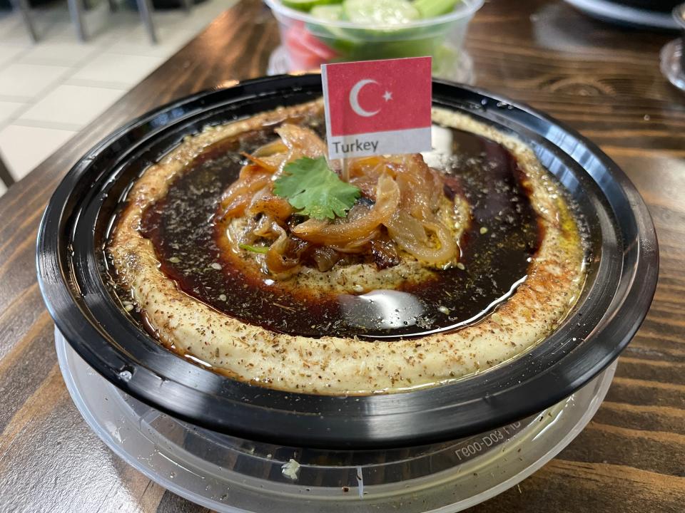 Hummus Hut's Turkish-cuisine inspired hummus dish is shown Thursday, Nov. 30, 2023 at the Middle Eastern eatery in Brighton