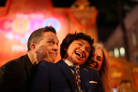 Anthony Gonzalez, who plays the voice of Miguel, attends Disney-Pixar's U.S. premiere of "Coco" in the Hollywood section of Los Angeles, California, U.S. November 8, 2017. REUTERS/David McNew/Files