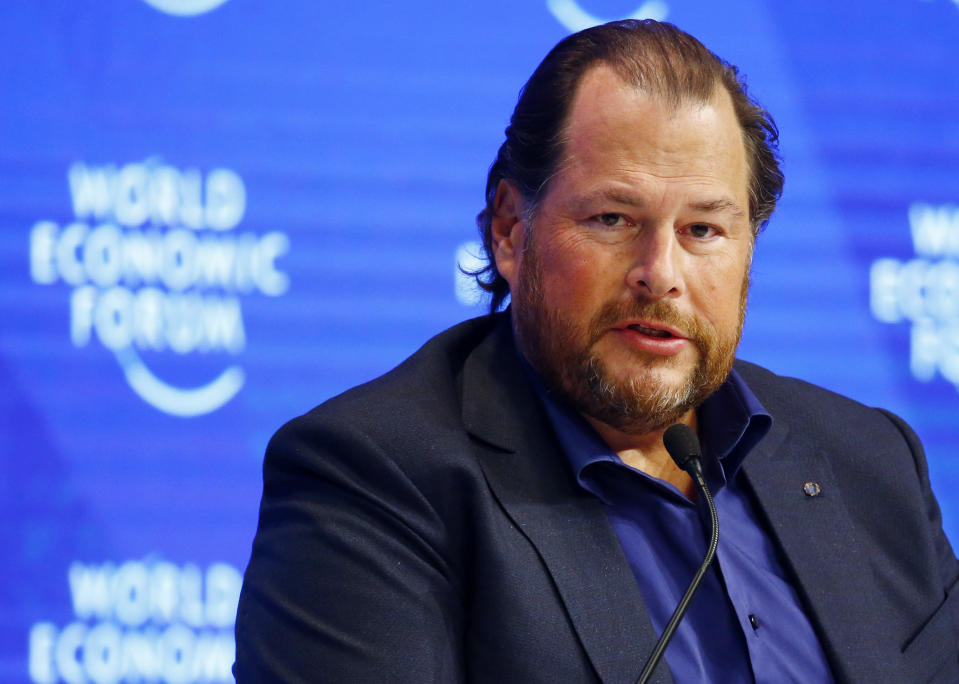 Marc Benioff, Chairman and CEO of Salesforce attends the annual meeting of the World Economic Forum (WEF) in Davos, Switzerland, January 17, 2017. REUTERS/Ruben Sprich