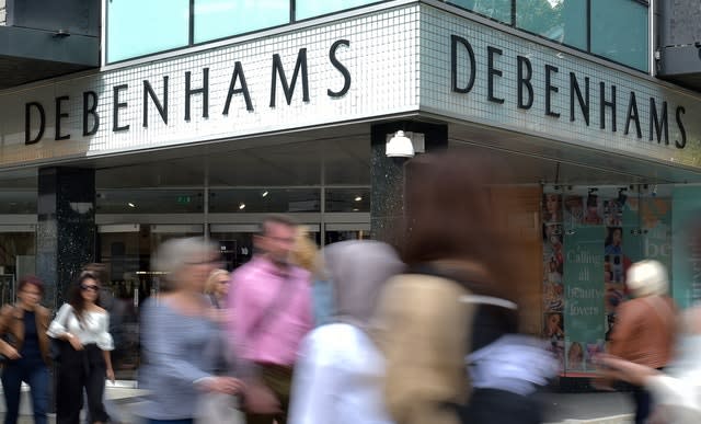 Debenhams shares plunge