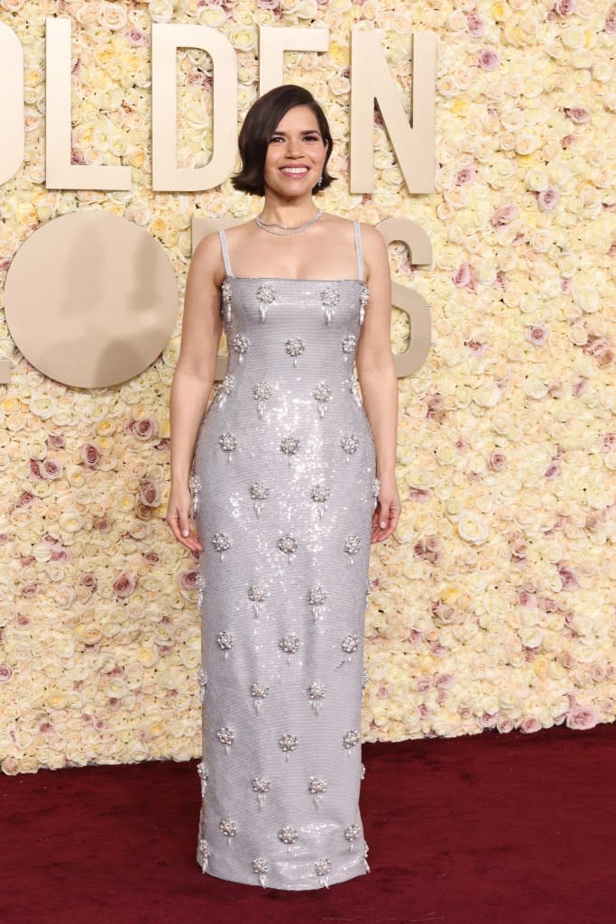 America Ferrera attends the 81st Annual Golden Globe Awards at The Beverly Hilton on January 07, 2024 in Beverly Hills, California.