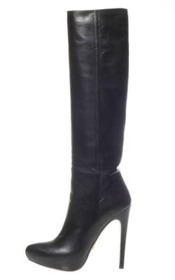 #3 Sexiest Shoe: Prada knee-high leather boot with covered platform, $1,200  Photo by: George Chinsee for WWD