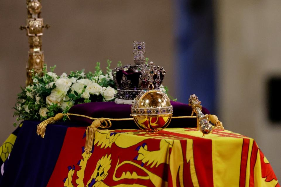 The coffin of Queen Elizabeth II (Sarah Meyssonnier/PA) (PA Wire)