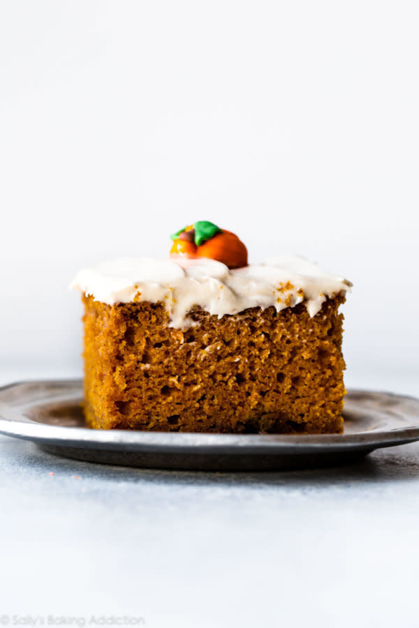 <strong>Get the <a href="https://sallysbakingaddiction.com/2017/10/11/best-pumpkin-cake/" target="_blank">Best Pumpkin Cake</a> recipe from Sally's Baking Addiction</strong>