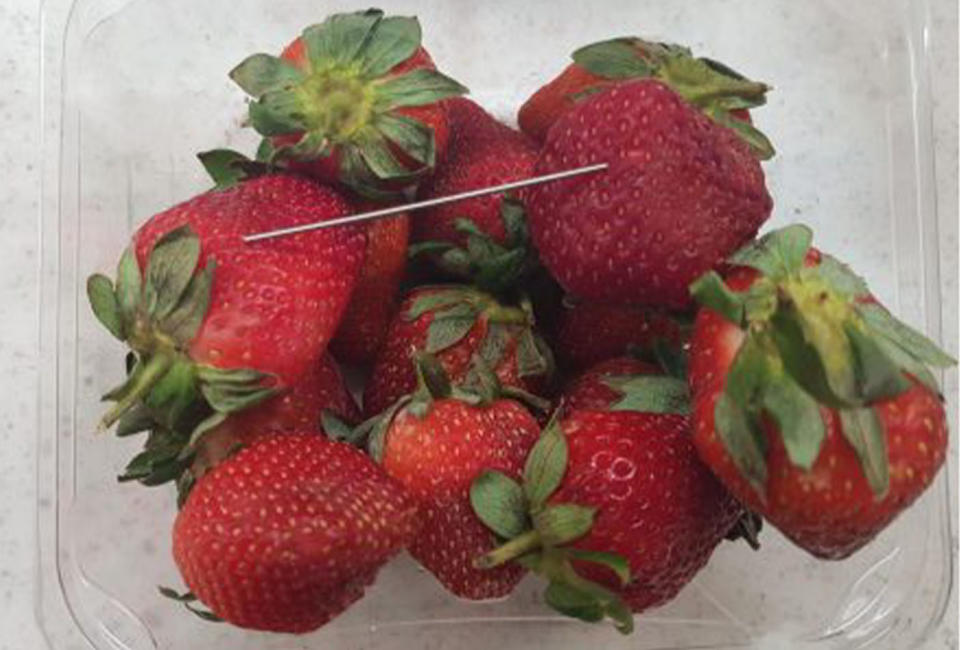 Copycat strawberry needle fears after metal rod found in Coles Queensland Gatton punnet.