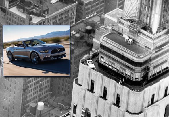 Two of the world?s most recognizable icons are coming together April 16-17, as the all-new 2015 Ford Mustang convertible will be on display on the observation deck of the Empire State Building in New York. The display ? replicating the same feat from nearly 50 years ago ? coincides with the global celebration of 50 years since Mustang debuted at the 1964 World?s Fair in New York.