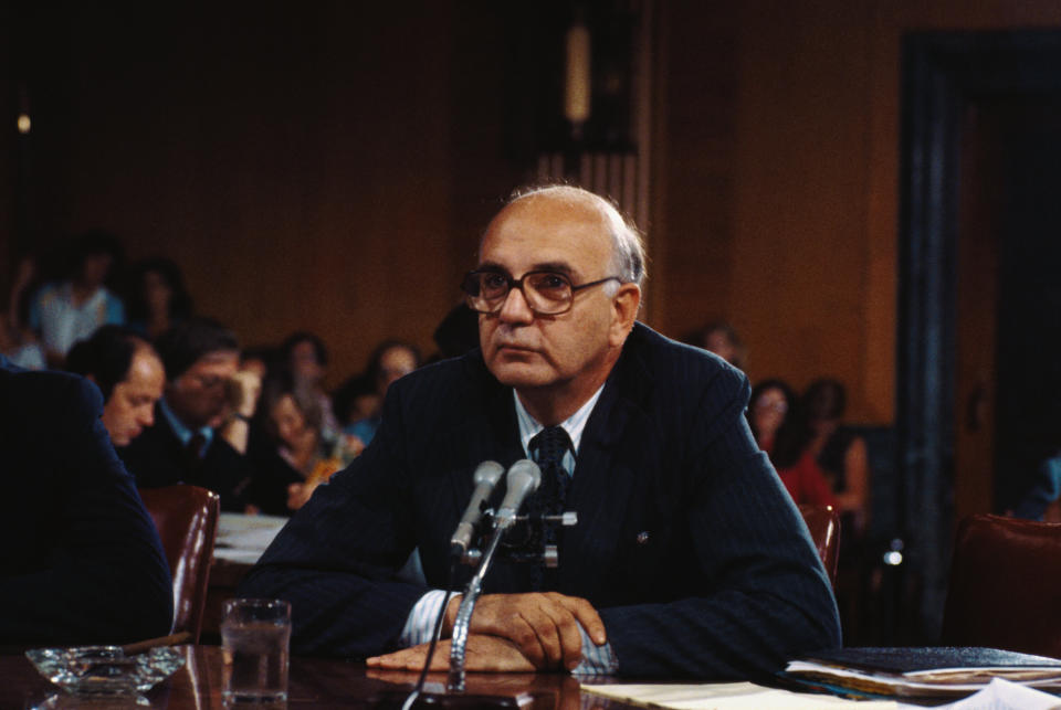 Paul A. Volcker in 1979, nominated to be Chairman of Federal Reserve System. (Photo: Bettmann via Getty Images)