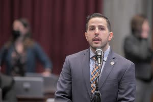 Rep. Phil Christofanelli, R-St. Peters, sponsor of HB 349, speaks during the third reading of his legislation/